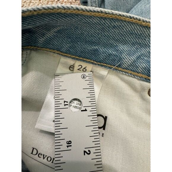 Etica Denim Devon Wide Leg Crop Jeans Size 26 Distressed High Rise Light Wash - Picture 7 of 8